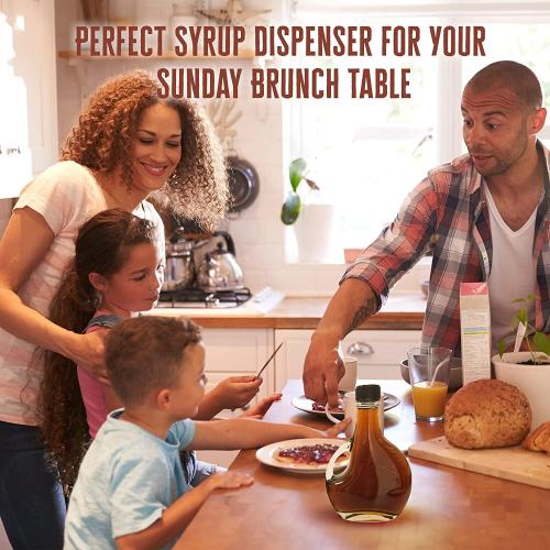 Glass Basque Bottles with Lids, for Oils & Syrups, Set of 3