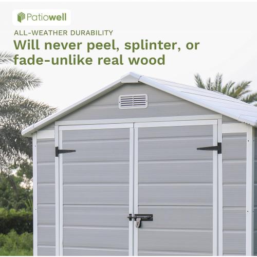 BLACK❗❗❗Patiowell 6x4 FT Plastic Outdoor Storage Shed with Floor,