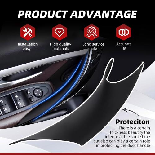 2PCS Car Sticky Door Handle Cover Compatible with BMW 3&4 Series
