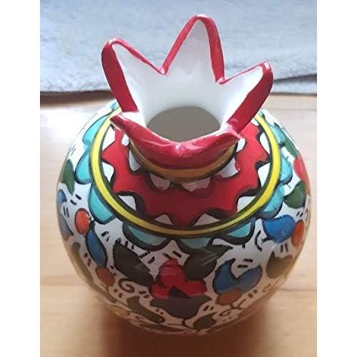 Pomegranate Armenian Ceramic Vase for Flowers Red Decor Israel Ceramic Jewish Home Blessing. Judaica Gifts for tthe Home.