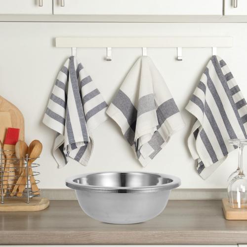 PRETYZOOM Large Stainless Steel Kitchen Basin 15 Inch Multipurpose Mixing Bowl for Vegetable Washing Dough Making and Face Washing