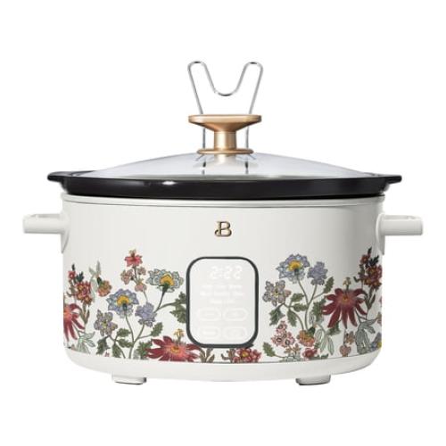 Beautiful 6 Qt Programmable Slow Cooker, Wildflower White Icing by Drew Barrymore