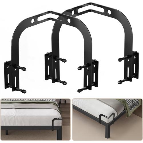DELLAN Mattress Slide Stopper, Corner Non-Slip Mattress Gripper Retainer Bar, Holder for 1.75x 2.9 Metal Bed Frame to Prevent Sliding (2 Pack)