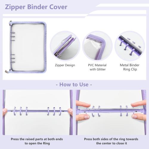 Reusable Sticker Storage Organizer Binder Collecting Book A5, Purple