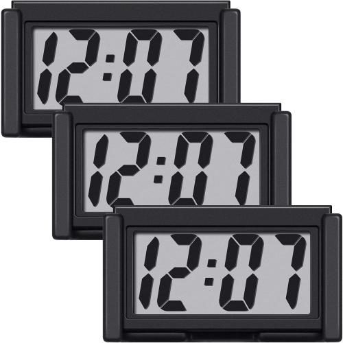 Frienda 3 Pieces Mini Small Digital Clock Stick On,Black