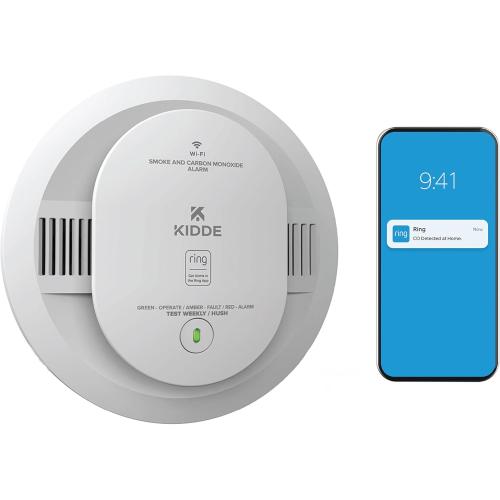 Kidde Smart Smoke & CO Detector with Ring, AA Battery, RGCUDR-RW