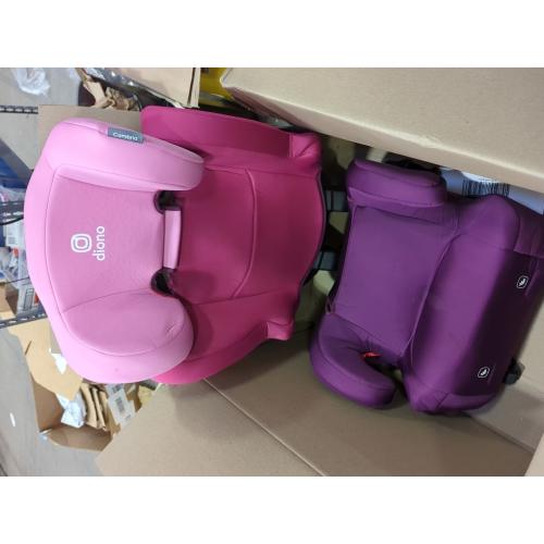 Diono Cambria LE, 2-in-1 Belt Positioning Booster Seat,Backless and High-Back Booster seat for Children from 40—120 lb,17 Wide,6 Headrest Positions,Lightweight with Latch,Pink