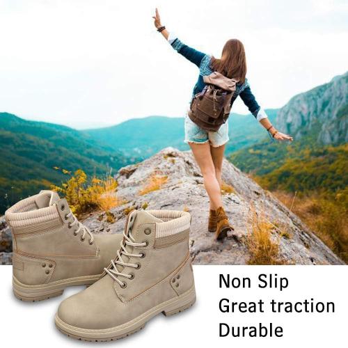 Size 38 Athlefit Women's Lace-Up Work Hiking Combat Ankle Boots
