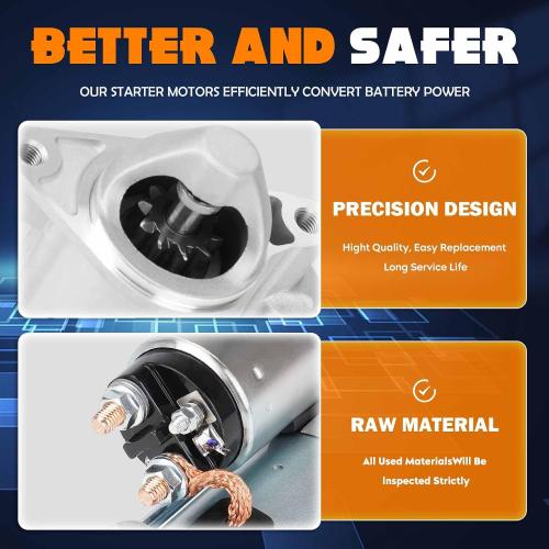 New Starter 3.7 3.7L Fit for Dodge Nitro 2007-2009 3.7L, for Jeep Liberty 2008 2009 3.7L, 12V 10Teeth 1.2Kw, SSDR0466, 4801292AB, 4801292AC, 8000161, 8000242, 410-12597, 6761, 26072