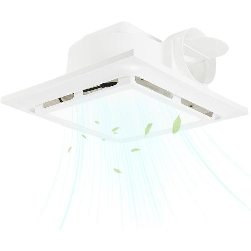 Bathroom Exhaust Fan with LED Light 125 CFM, 9.5 Panel, 0.7 Sone Low Noise，Cutout Size 8x8，Duct 4 Inch Quiet Bath Ceiling Vent Fan Combo with 6500K 1200LM LED Light, for Bathroom, Laundry, Shower