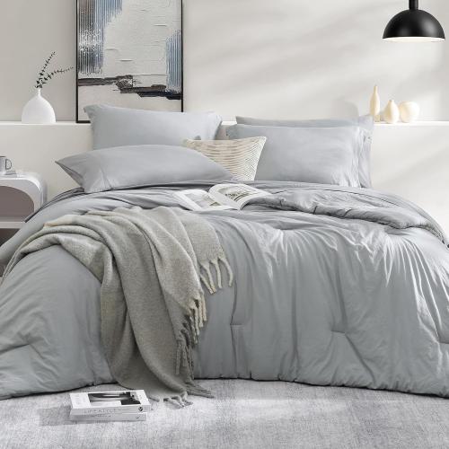 King Size Comforter Set- 7 Pieces Prewashed Bed in a Bag King Bedding Sets