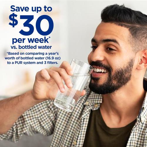 PUR Plus Faucet-Mount Water Filtration System, Lead-Reducing Filter, Grey | Easy Installation, 100-Gallon Capacity, Compatible with External Aerators