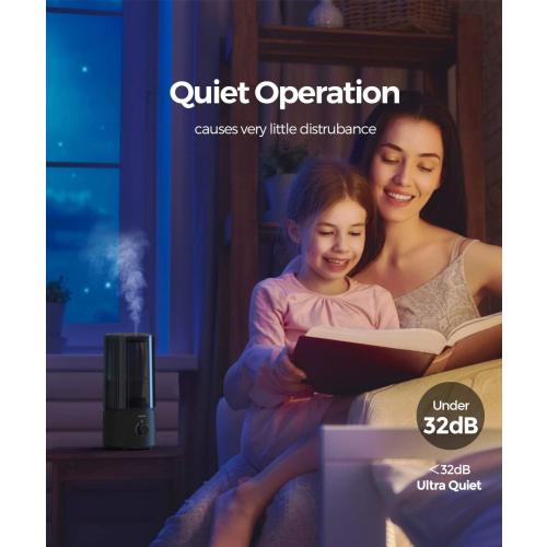raydrop Humidifiers for Bedroom, raydrop Cool Mist Humidifiers for Babies, 1.0L Quiet Ultrasonic Humidifier, Space-Saving, Filterless, Auto Shut Off - (0.26 Gallon, US 110V)