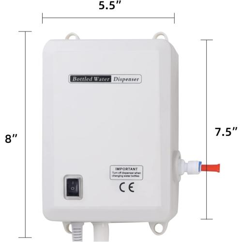 Bottled Water Dispenser Pump System - 20ft 110V AC US Plug Water Dispensing Pump with Single Inlet - Compatible Use with Coffee/Tea Machines, Water Dispensers, Refrigerators, Ice Makers