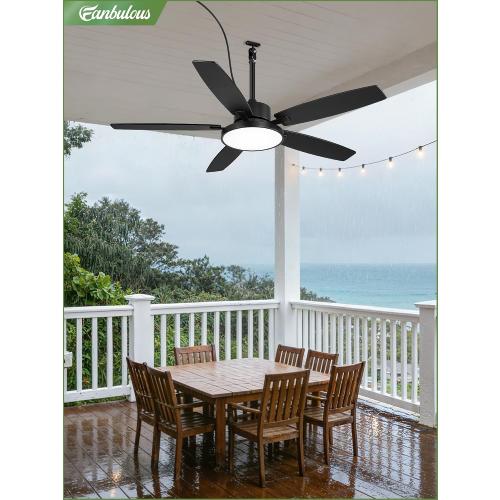 52 Outdoor Ceiling Fans with Light and Remote IP65 Wet Rated Waterproof