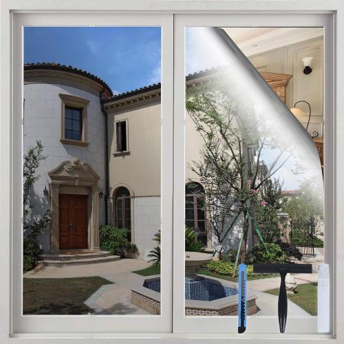 Volcanics One Way Window Privacy Film Daytime Privacy 17.5 x 78.7, Silver