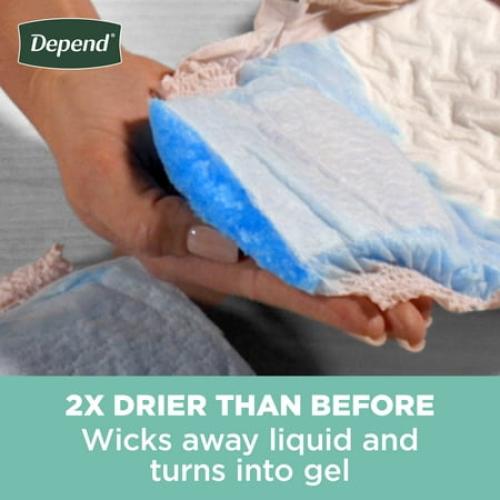 Depend Fresh Protection Incontinence Underwear for Women, Adult Diapers, M, 18 Count