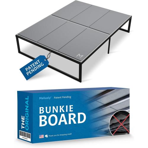 Meliusly Premium 10mm Bunkie Board Queen Size (60x80'') Patent Pending Low Profile Bed Board Design - Breathable, Noise Minimizing, Moisture Resistant Bunkieboards, Low Profile Bed Support