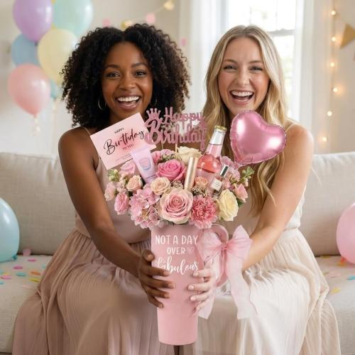 40oz Birthday Tumbler For Women Her Not A Day Over Fabulous Bouquet Gifts