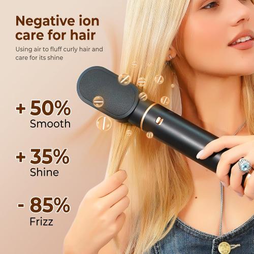 5 in 1 Blow Dryer Brush, Upgrade Hair Dryer Brush Air Curler Air Curling Wrap Styler, Detachable Hot Air Brush Negative Ion Curling Brush Iron, Hair Styling Tools for Drying Curling Straightening