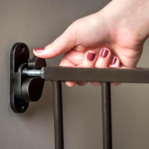 Regalo Safety 36 Extra Tall Baby Gate for Stairs & Doorways, Walk-Through Stair Gate with Door, Hardware Mounted Gate for Babies, Toddlers & Pets, Fits 24–40.5 Openings, Black