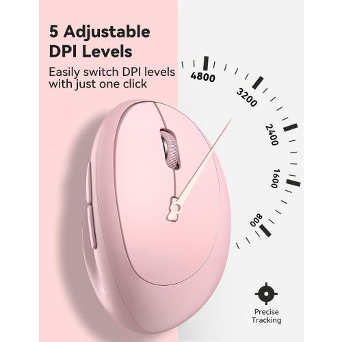 TECKNET Ergonomic Wireless Mouse 2.4G Vertical Mouse Silent 4800 DPI