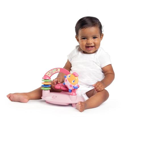 Bright Starts JuneBerry Walk-A-Bout Baby Walker and Entertainer, with Easy Fold Frame for Storage, Ages 6 Months