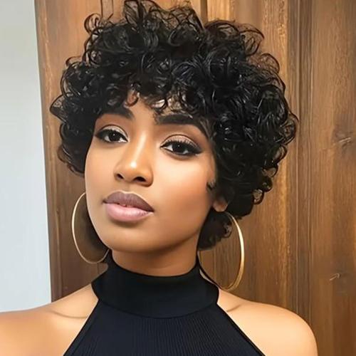 Short Curly Wigs for Black Women Short Pixie Cut Wig Curly Wigs for Women