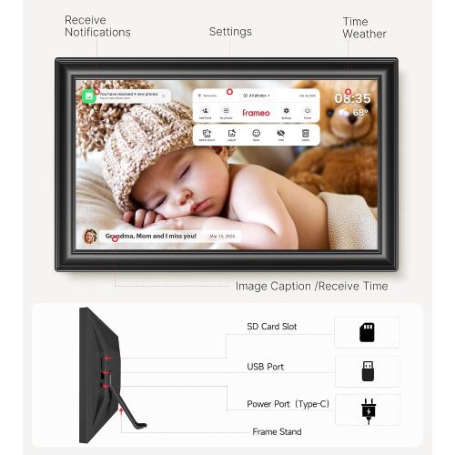 64GB 15.6 Frameo Digital Picture Frame WiFi, Large Electronic Photo Frames