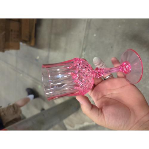 Pink Plastic Wine Glasses Acrylic Goblets Unbreakable