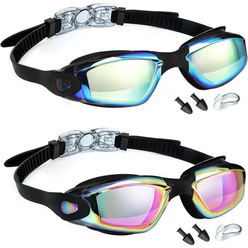 LOCONHA Swim Goggles, 2 Pack Swimming Goggles Anti Fog No Leaking For Adult Women Men Youth
