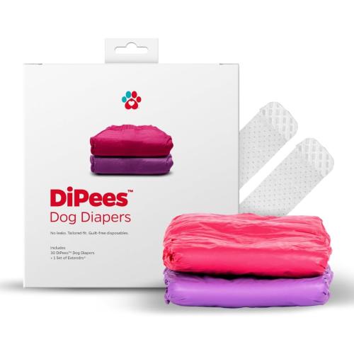 Pet Parents® DiPees® Disposable Dog Diapers   Extendrs®, Leak Proof, Up to 75% Plant Based, Premium Disposable Dog Diapers Female (Princess, Large (17-28), 20ct)