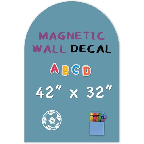YOUNGJQ Magnetic Arch Wall Decal, Magnetic Chalkboard for Wall 42 x 32 Adhesive Backing Wallpaper(Celadon)