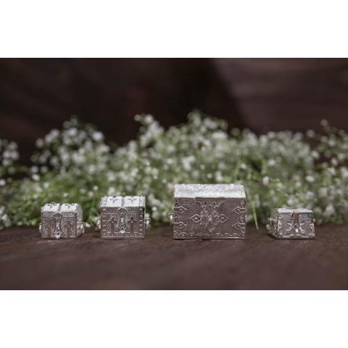 EHV Silver Plated Arras para Boda Wedding Unity Coins with Tray and Treasure Box, Classic Arras Matrimoniales Ceremony, Beautiful Gift Set Marriage (San Benito)