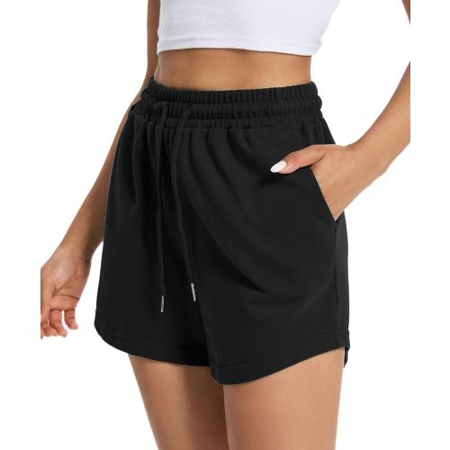 SIZE SMALL Auriviz Women's Sweat Shorts Comfy Lounge Running Shorts Gym Summer Casual High Waisted Athletic Shorts with Pockets