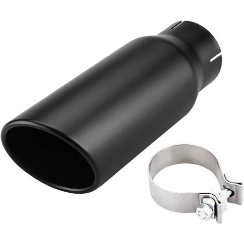 LCGP 3 Inlet Exhaust Black Tip,3 x 4 x 12 Long Clamp on Exhaust Tailpipe Tip for Truck