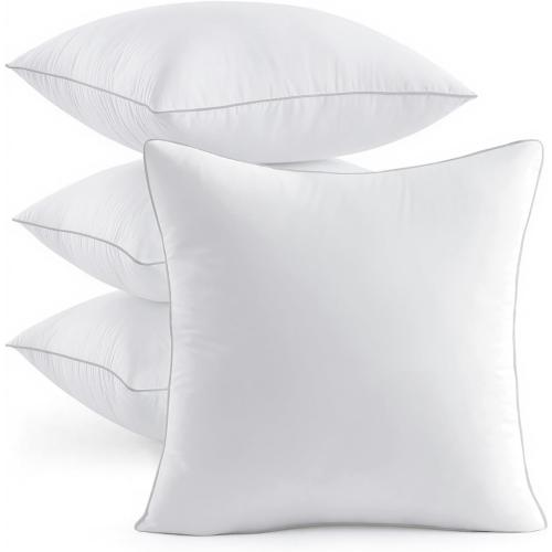 MIULEE 18x18 Inch Pillow Inserts Pack of 6 with 100% Textured Woven Fabric Cover