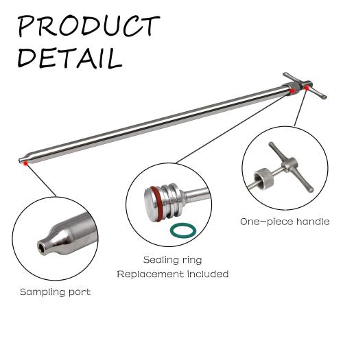 Drum Thief Sampler, These Stainless Steel Liquid Samplers are Designed to Extract Samples from Drums, Tanks, and Rail Cars.(20inch)