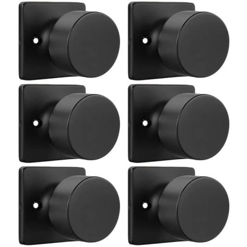 Goldenwarm Matte Black Dummy Door Knobs No-Function, Single-Side Black Door Knobs for Handle, Closet Door Knob Pull/Handle Function for Pantry/French Doors 3 Pack