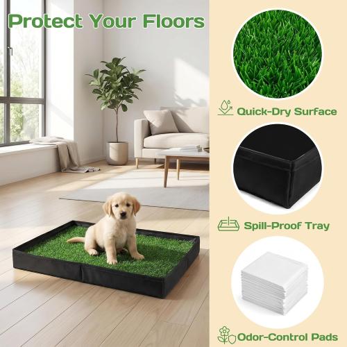 Grass Pad for Dogs Potty 22X15 Dog Grass Pad with Tray, Dog Potty Grass