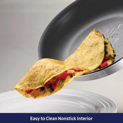 Tramontina Professional 8-Inch Non Stick Small Frying Pan | Heavy-Gauge Aluminum Skillet with Reinforced Nonstick Coating, Red Handle, Dishwasher and Oven Safe, Made in Brazil