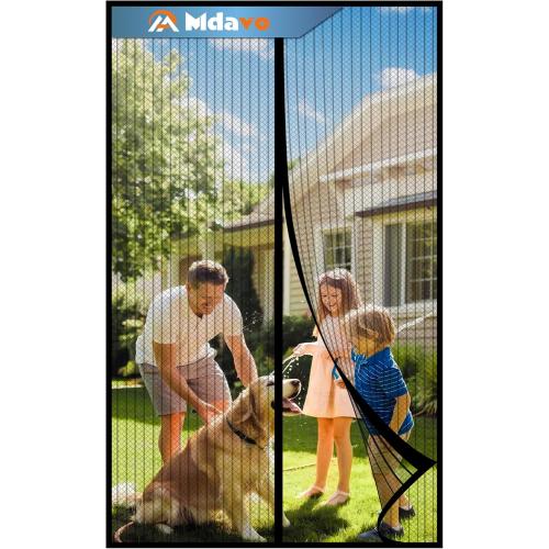 Mesh Screen with Magnetic Closure-Keeps Bugs Out Let Breeze in, Heavy Duty - Pet and Kid Friendly, Works with Front, Sliding Doors (38 x 82 Inch)