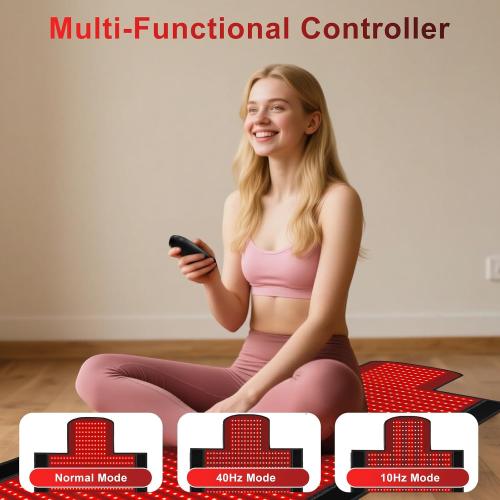 Red Light Therapy Mat, 2in1 LEDs (660nm& 850nm) Red Light Therapy Blanket, Premium Material, Adjustable Timer & Intensity