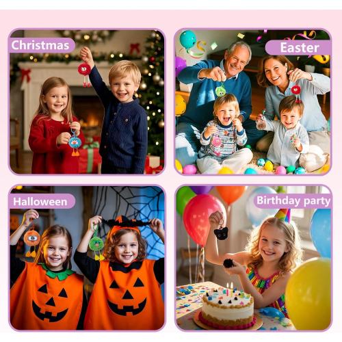 OMyFav 24PCS Party Favors Keychains - Fuzzy keychains Bulk for Kids
