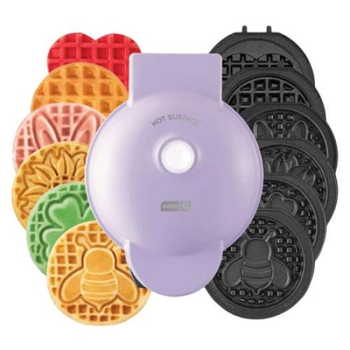 Dash Multi-Plate Mini Waffle Maker with Removable Plates (Spring Edition)❗MAY HAVE MISSING PIECES/NEEDS CLEANING❗