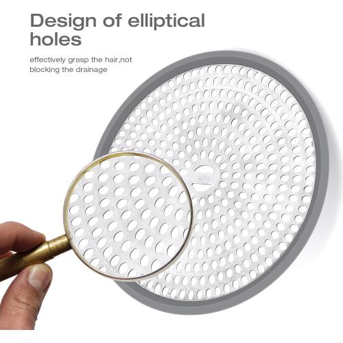 LEKEYE Shower Hair Catcher Drain Protector Strainer-Steel & Silicone 2 Pack