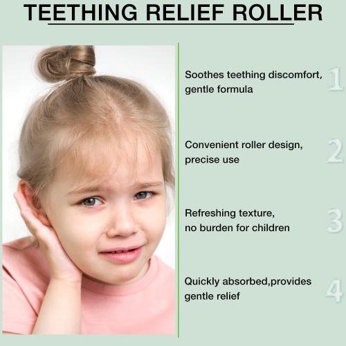 Original Obvira Mamas Teething Roller with Chamomile & Rose Oil, Gentle Massage Applicator for Soothing Infant Teething Pain