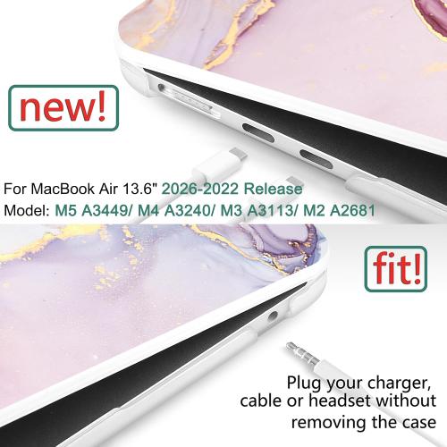 DONGKE Compatible with MacBook Air 13 inch Case M5 2026 M4 M3 M2 2025-2022
