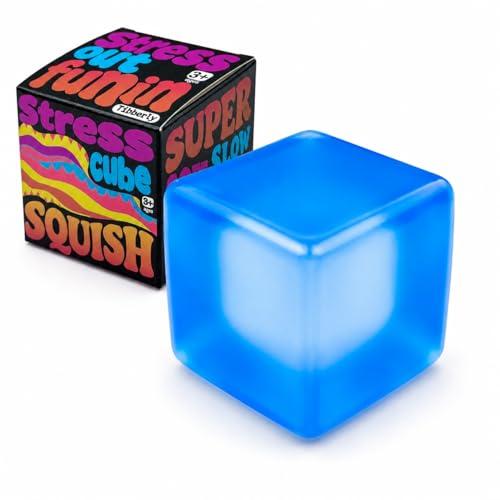 Stress Cube Squishy Toy, 1.97 Inch Slow Rising Fidget Stress Ball, Soft Squeeze Sensory Toy for Adults & Kids, Durable Leakproof Solid Color Cube, Gift-Ready for Office Classroom