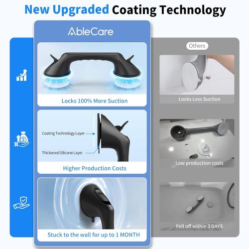 2 Pack Grab Bars for Shower, 16 Inch Shower Handles for Elderly